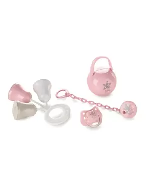 Oferta de Set regalo: chupete, clip chupetero, cajita chupete y sonajero por 9,95€ en Jané