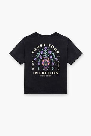 Oferta de Camiseta Washed Trust Your Intuition Black por 32,9€ en Kaotiko
