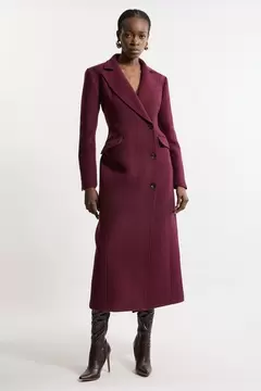 Oferta de Italian Wool Blend Tailored Fitted Maxi Coat por 558€ en Karen Millen