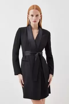 Oferta de Tailored Tuxedo Wrap Mini Dress por 179€ en Karen Millen