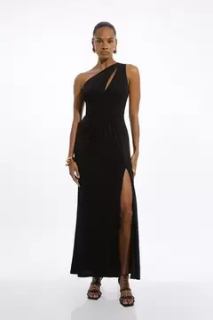 Oferta de Premium Viscose Jersey Bandeau Split Maxi Dress por 130€ en Karen Millen