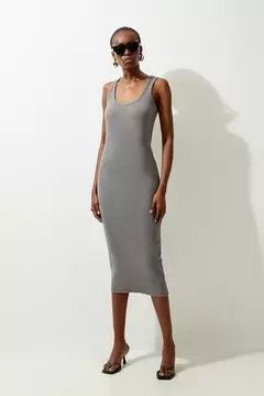 Oferta de Acid Wash Compact Jersey Rib Racer Maxi Dress por 35€ en Karen Millen