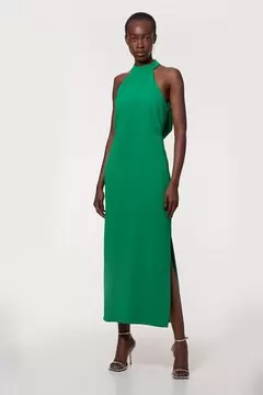 Oferta de Soft Tailored Halterneck Open Back Maxi Dress por 207,2€ en Karen Millen