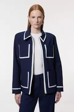 Oferta de Compact Stretch Tipped Pocketed Tailored Jacket por 260€ en Karen Millen