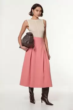 Oferta de Compact Stretch Tailored Seam Detail Prom Full Skirt por 126,75€ en Karen Millen