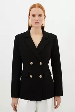 Oferta de Compact Stretch Essential Tailored Doubled Breasted Blazer por 135,2€ en Karen Millen