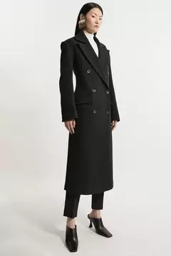 Oferta de Italian Wool Strong Shoulder Anti Fit Maxi Coat por 477,6€ en Karen Millen