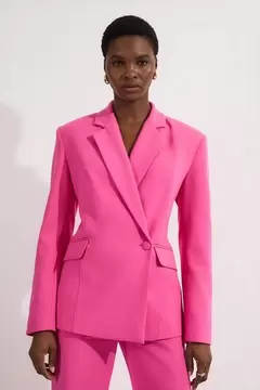 Oferta de Compact Stretch Stab Stitch Asymmetric Wrap Tailored Blazer por 178,8€ en Karen Millen