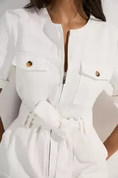 Oferta de Denim Cargo Pocket Belted Playsuit por 77,4€ en Karen Millen