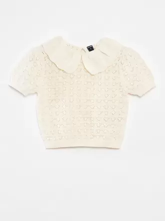 Oferta de Jersey de ganchillo con cuello bebé por 10€ en Kiabi