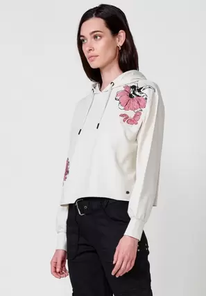 Oferta de Women's fleece sweatshirt with off-white embroidery por 49,99€ en Koröshi