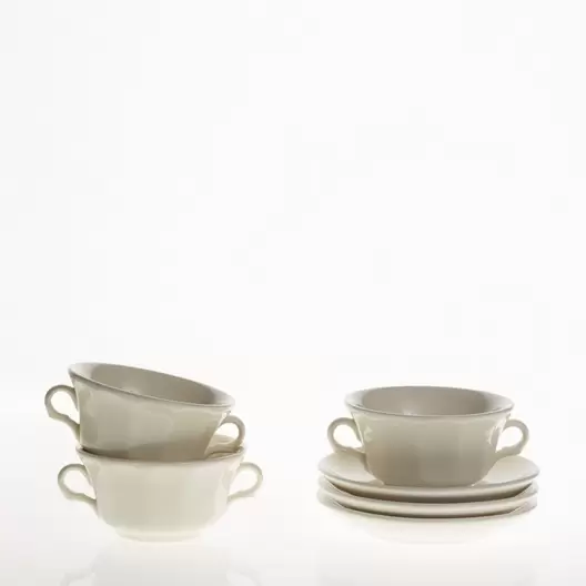 Oferta de Set de 12 tazas de consomé con platillos colección Ochavada Blanca por 312€ en La Cartuja de Sevilla