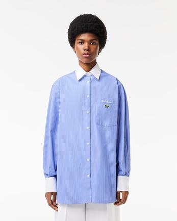 Oferta de Camisa en popelín regular fit con cuello a contraste por 160€ en Lacoste