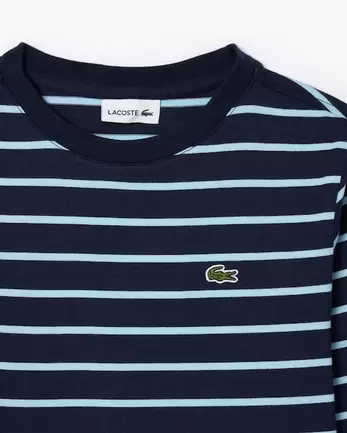 Oferta de Camiseta de manga larga de algodón grueso de rayas por 45€ en Lacoste