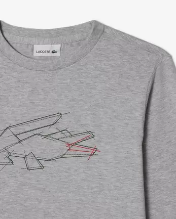 Oferta de Camiseta gráfica con cocodrilo de algodón grueso por 50€ en Lacoste