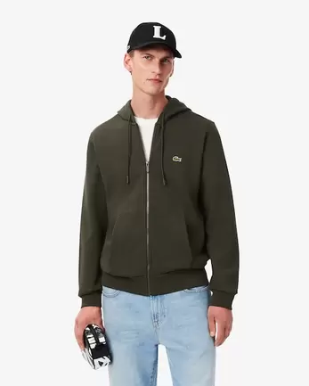 Oferta de Sudadera con capucha y cremallera por 75€ en Lacoste