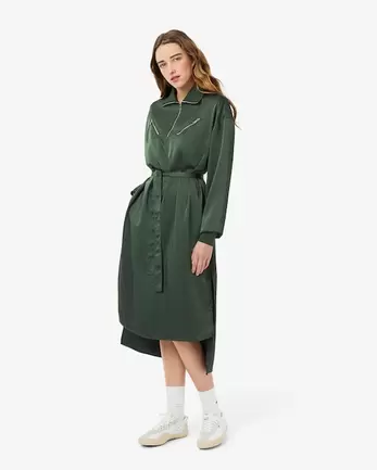 Oferta de Vestido vaporoso de manga larga con cinturón por 220€ en Lacoste