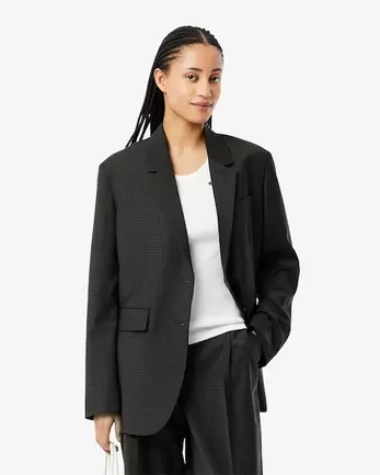 Oferta de Blazer de cuadros de mezcla de lana por 420€ en Lacoste