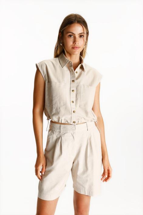 Oferta de Camisa lino-algodón por 12,99€ en Lefties
