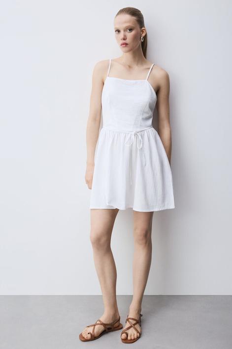 Oferta de Vestido denim bustier por 15,99€ en Lefties