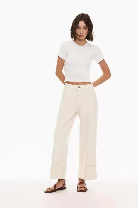 Oferta de Jeans wide fold up por 22,99€ en Lefties