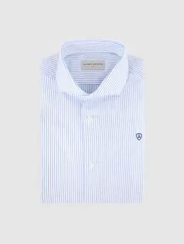 Oferta de CAMISA RAYAS PANAMA AZUL por 19,99€ en Álvaro Moreno