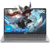 Oferta de AOC Ordenador Portatil con Intel 7 [Supera al Celeron] (hasta 3,6 GHz) Notebook 15,6 Pulgadas, 16GB RAM 512GB SSD(hasta 2T... por 305€ en Amazon