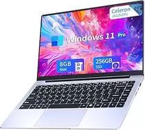 Oferta de Ordenador Portátil Win11 Pro Celeron J4125 PC Portátil 14.1 Pulgadas FHD Pantalla IPS (8GB LPDDR4 RAM 256GB SSD Laptop), P... por 199€ en Amazon