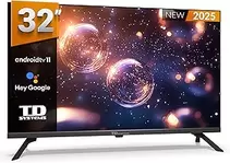 Oferta de TD Systems - Smart TV 32 Pulgadas HDR sin Marcos, Android 11, Google Assistant, Control por Voz, televisión TDT 2025. Tele... por 139€ en Amazon