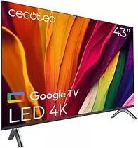 Oferta de Cecotec Smart TV, Televisor LED de 43 Pulgadas Resolución 4K UHD A4 Series ALU40043. Google TV, Dolby Audio, HDMI 2.1, USB... por 257€ en Amazon