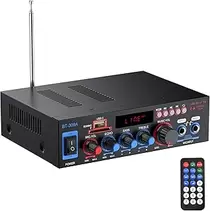 Oferta de PROZOR Amplificador de Audio 800W HiFi Estéreo Bluetooth 5.0 Sonido Digital Radio FM Tarjeta TF SD Dos Microfonos para Aut... por 35€ en Amazon