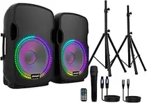 Oferta de Audibax, Altavoz Party 212 - 2 x Altavoces 15" PRO - Altavoz Bluetooth, Potencia 600 W, 2 x Soportes Ajustables, Micro con... por 274€ en Amazon