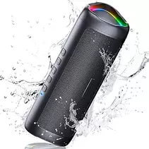 Oferta de UOHHBOE Altavoz Bluetooth 5.3, 30W Altavoz Bluetooth Potente con Luz LED de Color, Bajos Potentes y Agudos Claros, Imperme... por 21€ en Amazon