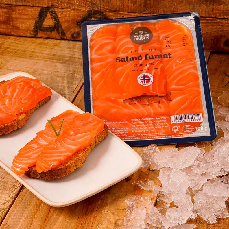 Oferta de Llom de salmó fumat Ametller Origen 100g por 6,99€ en Ametller Origen