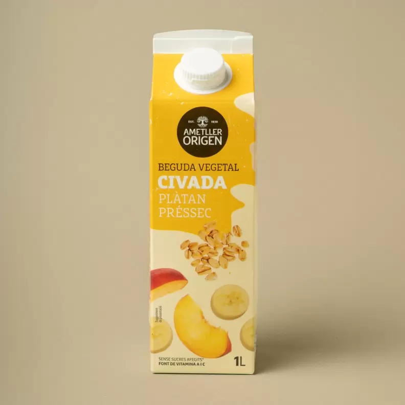 Oferta de Beguda de civada amb prèssec i plàtan Ametller Origen 1l por 2,19€ en Ametller Origen