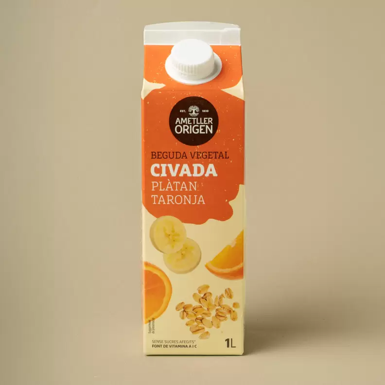 Oferta de Beguda de civada amb taronja i plàtan Ametller Origen 1l por 2,39€ en Ametller Origen