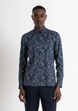 Oferta de Camisa «barcellona» Regular Fit De Mezcla De Viscosa Con Estampado De Rombos por 79€ en Antony Morato