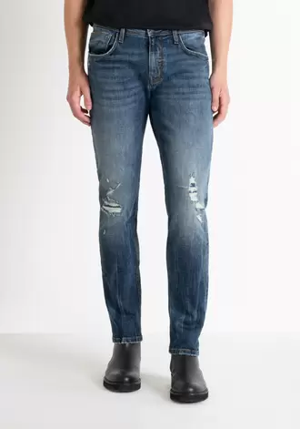 Oferta de Vaqueros «kurt» Comfort Tapered Fit Claros Con Rasgaduras por 109€ en Antony Morato