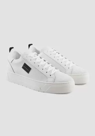 Oferta de Zapatillas «metal Bold» Animal De Cuero Blanco por 159€ en Antony Morato