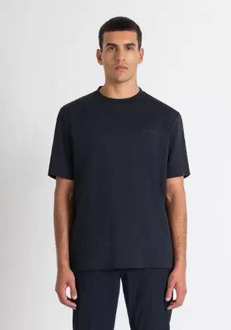 Oferta de Camiseta Relaxed Fit De Algodón Azul Suave por 39€ en Antony Morato