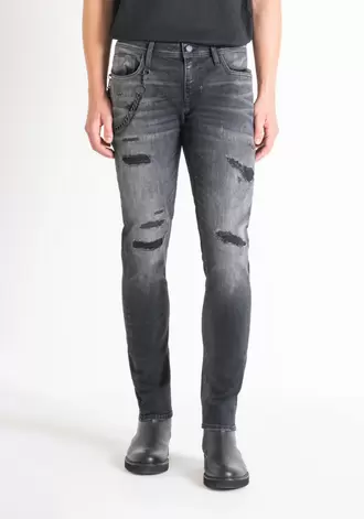 Oferta de Vaqueros «iggy» Tapered Fit Negros Con Rasgaduras por 129€ en Antony Morato