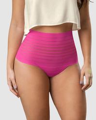 Oferta de Slimming Lace Stripe High-Waisted Thong Panty por 17€ en Leonisa
