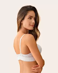 Oferta de Lace Balconet-Style Push Up Bra with Wide Underbust Band por 26€ en Leonisa