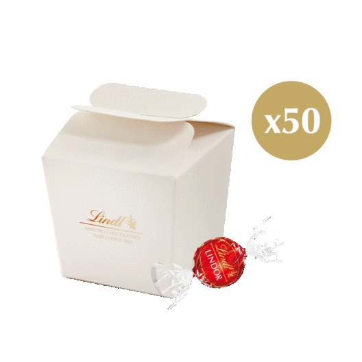 Oferta de Pack 50 Cajas Flor Blanca y 2,5 Kg LINDOR Granel por 119,99€ en Lindt