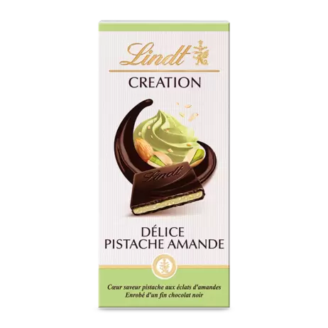 Oferta de CREATION Chocolate Negro y Pistacho 150g por 5,49€ en Lindt