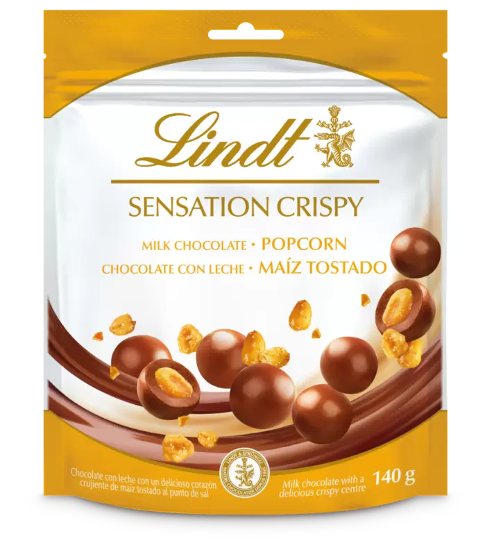 Oferta de SENSATION Crispy Maíz tostado chocolate con leche 140g por 5,99€ en Lindt