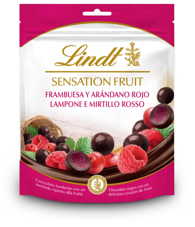Oferta de SENSATION Fruit Frambuesa y Arándano Rojo 150 g por 5,99€ en Lindt