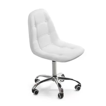 Oferta de SILLA DE OFICINA GREG CON RUEDAS CAPITONE BLANCO por 59€ en Lúzete