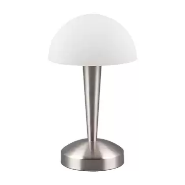 Oferta de LÁMPARA DE MESA TÁCTIL LED 4,9 W 3000K NÍQUEL MATE CORK por 39€ en Lúzete