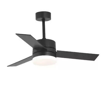 Oferta de VENTILADOR DE TECHO CON LUZ LED 17W REGULABLE NEGRO NEW LORENZO por 189€ en Lúzete